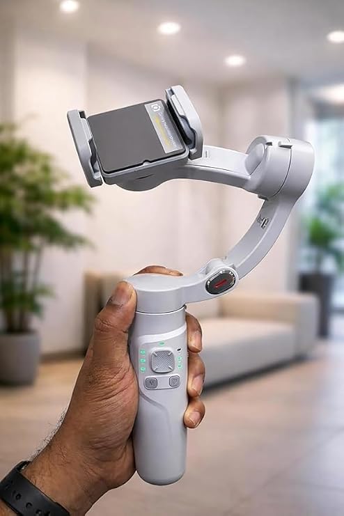 M1 3-Axis Smartphone Gimbal Stabilizer – Anti-Shake, Face Tracking, Foldable | For Reels & Vlogs
